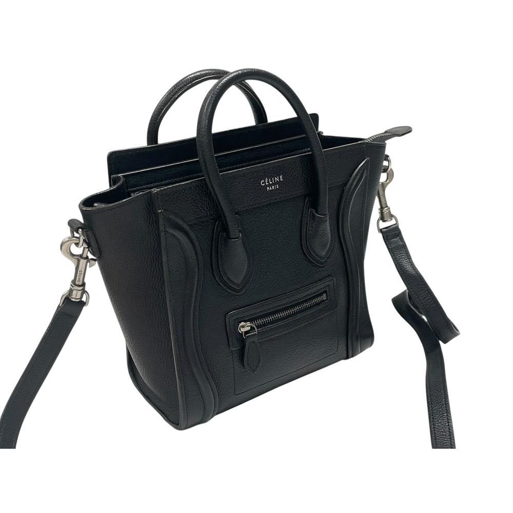 Celine Luggage Shopper handbag shoulder bag black leather - Picture 4 of 9